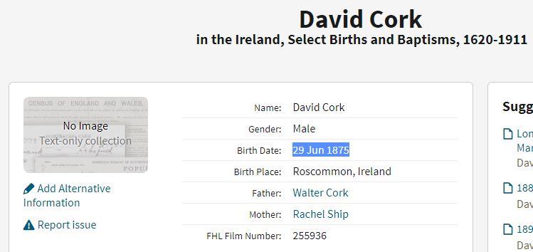 CorkDavid_Ireland_29Jun1875Birth 2